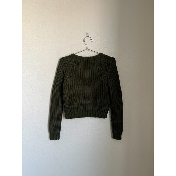UNIF x Urban Outfitters Chloe Crop Cardigan in Olive Green Size SMALL - Picture 3 of 6